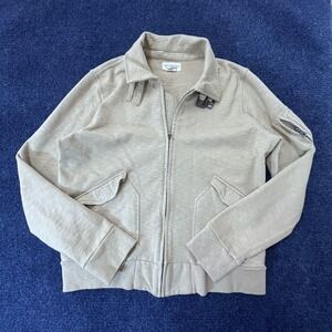 Ralph Lauren Denim & Supply Jacket Mens XL Khaki Full Zip Cotton Bomber Epaulet